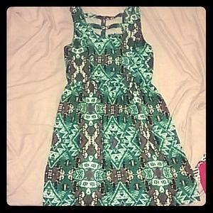 Blue dress with opening on backside